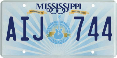 MS license plate AIJ744