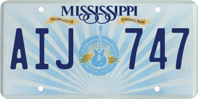 MS license plate AIJ747