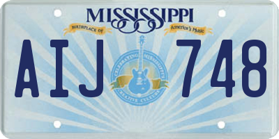 MS license plate AIJ748