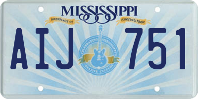 MS license plate AIJ751