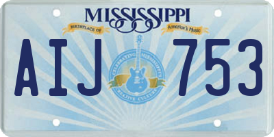 MS license plate AIJ753