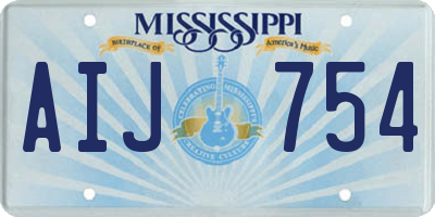MS license plate AIJ754