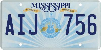 MS license plate AIJ756