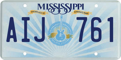 MS license plate AIJ761