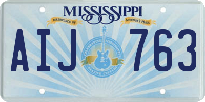 MS license plate AIJ763