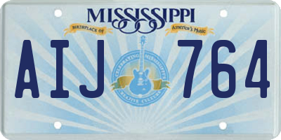 MS license plate AIJ764