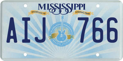 MS license plate AIJ766