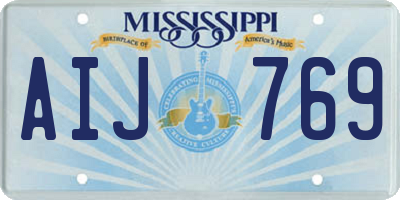 MS license plate AIJ769