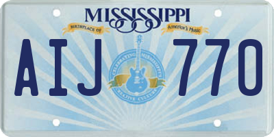MS license plate AIJ770