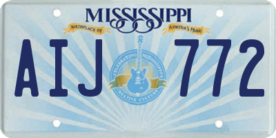 MS license plate AIJ772
