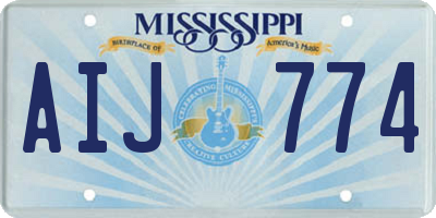 MS license plate AIJ774