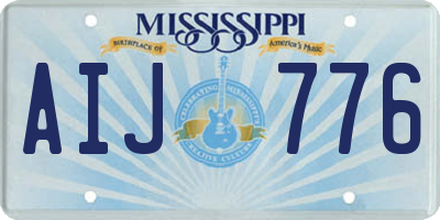 MS license plate AIJ776