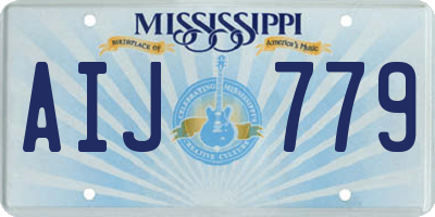 MS license plate AIJ779