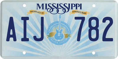 MS license plate AIJ782