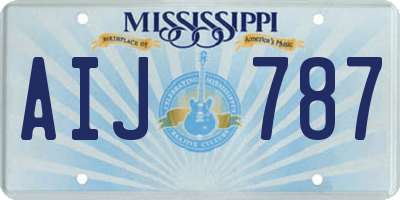 MS license plate AIJ787