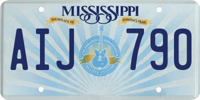 MS license plate AIJ790