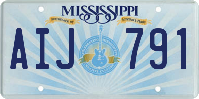 MS license plate AIJ791