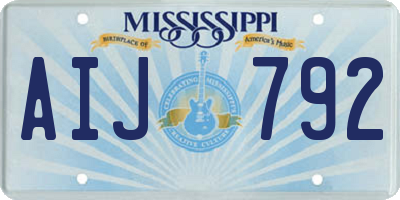 MS license plate AIJ792