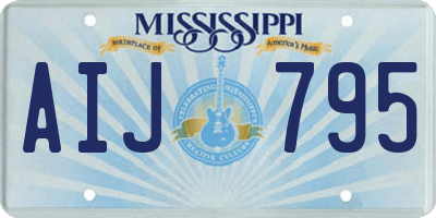 MS license plate AIJ795