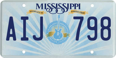 MS license plate AIJ798