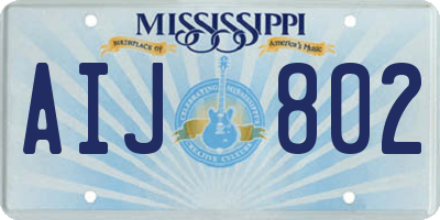 MS license plate AIJ802