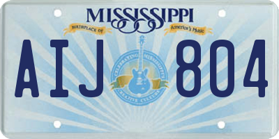 MS license plate AIJ804