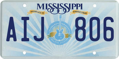 MS license plate AIJ806