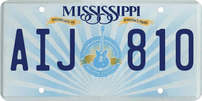 MS license plate AIJ810
