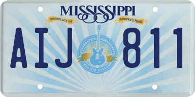 MS license plate AIJ811