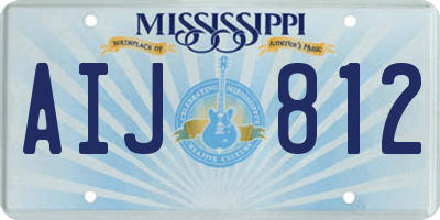 MS license plate AIJ812