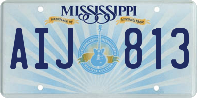 MS license plate AIJ813