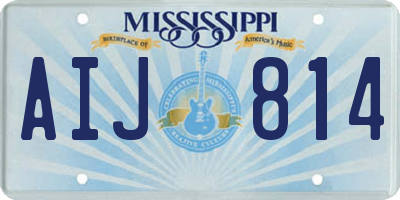 MS license plate AIJ814