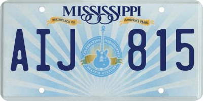 MS license plate AIJ815