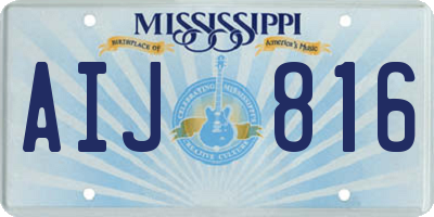 MS license plate AIJ816