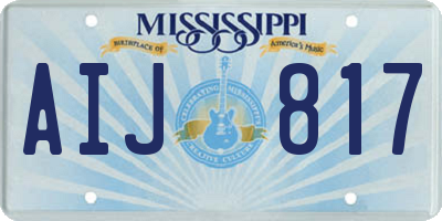 MS license plate AIJ817