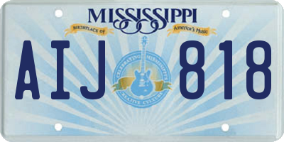 MS license plate AIJ818