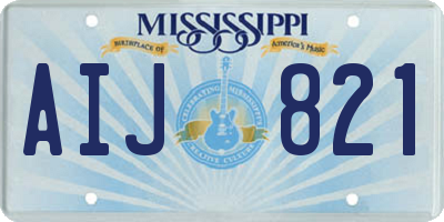 MS license plate AIJ821