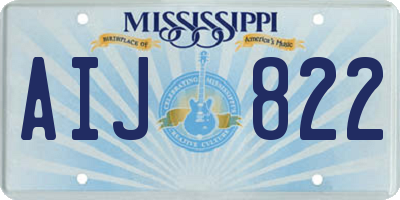 MS license plate AIJ822