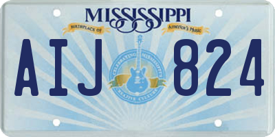 MS license plate AIJ824