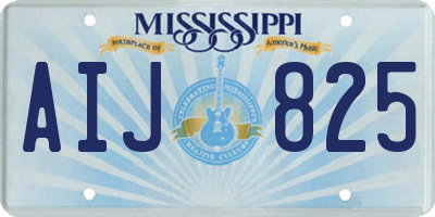 MS license plate AIJ825
