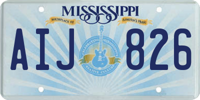 MS license plate AIJ826