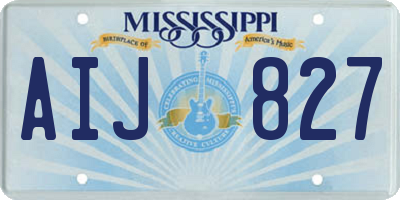 MS license plate AIJ827