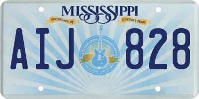 MS license plate AIJ828