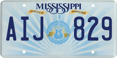 MS license plate AIJ829