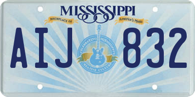 MS license plate AIJ832