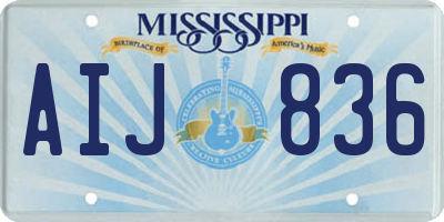 MS license plate AIJ836