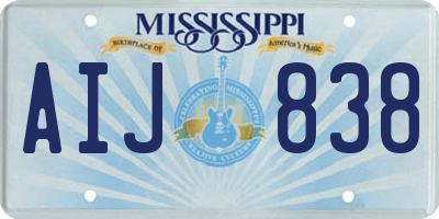 MS license plate AIJ838