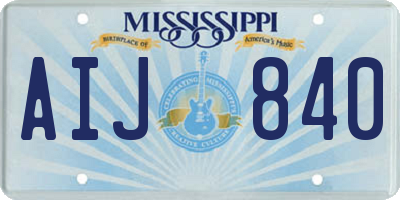 MS license plate AIJ840