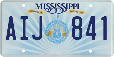 MS license plate AIJ841