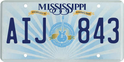 MS license plate AIJ843